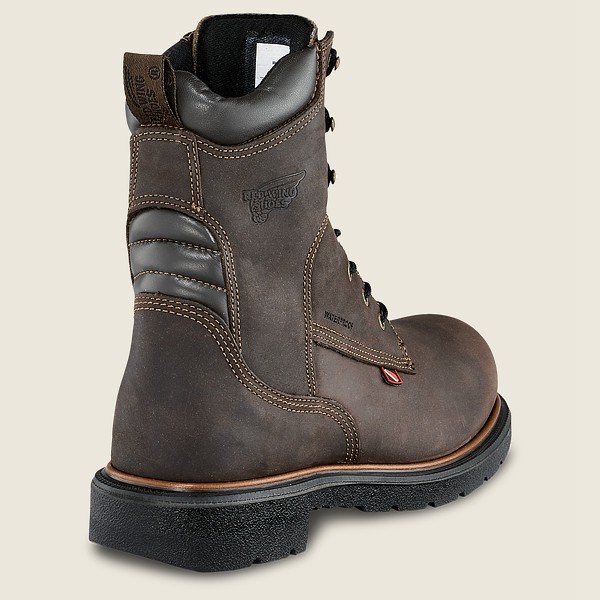 Mens Red Wing Dynaforce® - 8-inch Insulated Waterproof Soft Toe - Work Boots Dark Brown - QNF274690